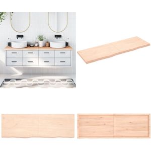vidaXL Wastafelblad 180x60x(2-6) cm onbehandeld massief hout - Wastafelblad - Wastafelbladen - Blad Voor Wastafel - Tafelblad