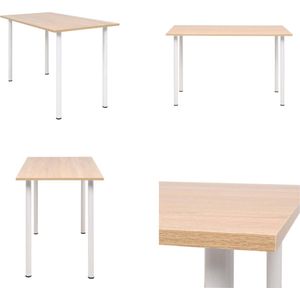 vidaXL Eettafel 120x60x73 cm eikenkleur en wit - Eetkamertafel - Eetkamertafels - Eettafel - Eettafels