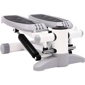 Luxe Multifunctionele Hydraulische Stepper met LED-tracker – Stil Fitnessapparaat voor Thuis tot 150 kg – 38° Kantelbare Pedalen, Inclusief Weerstandsbanden & Antislipmat – Verstelbare Hoogte & Compact Design voor Volledige Lichaamstraining
