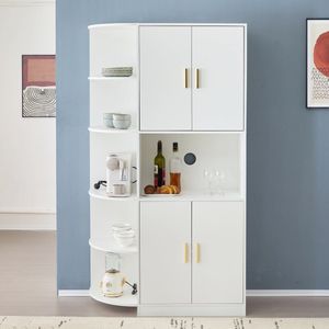 Sweiko Dressoir - Hoekplank - Gouden handgrepen - Wit