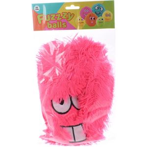 Johntoy Fuzzybal Met Gezichtje Pluche Roze 25 Cm