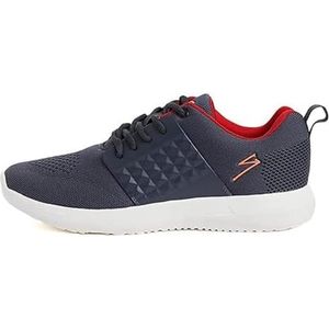 UNPAR by SG Franklin hardloopschoenen voor heren (grijs/rood, EU 42/UK 8/US 8.5) | Lichtgewicht en nauwsluitende pasvorm | EVA-buitenzool met ademend mesh en gebreid bovenwerk