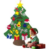 Vilten kerstboom voor kinderen - 95x70x75 cm - met 26 versieringen