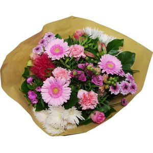 Boeket Kim Large Roze ↨ 45cm - bloemen - boeket - boeketje - bloem - droogbloemen - bloempot - cadeautje