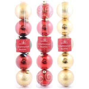 Kunststof kerstballen met glitter goud 10 st