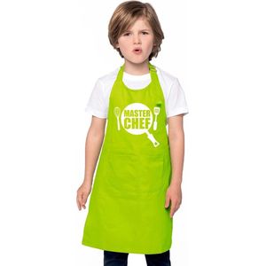 Master chef schort lime groen jongens en meisjes - Keukenschort kind
