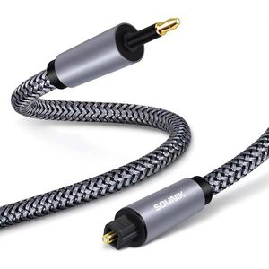 Sounx Optische Mini Toslink - Toslink to Mini Toslink - 2 meter - toslink audio male to male - Optische kabel