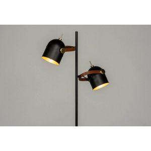 Lumidora Vloerlamp 73244 - LOGAN - 2 Lichts - E14 - Zwart - Goud - Metaal