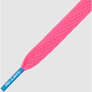 10 mm x 130 cm Plat Neon Roze / Mellow Blauw - Colored Tips - Mr.Lacy