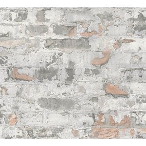 STEEN EN BETONLOOK BEHANG | industrieel - Grijs Wit Rood Zwart - A.S. Création Elements 2