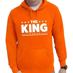 Oranje The King hoodie / hooded sweater heren - Oranje Koningsdag kleding 2XL