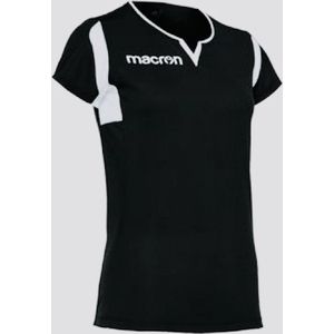 Sportshirt meisjes, Macron Fluorine, kleur zwart/wit, maat 3XS (128-134)