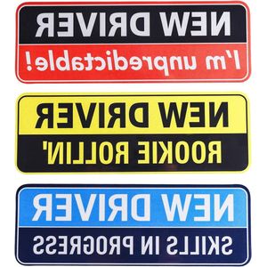 3 Stuks Magnetische Autostickers 255x88cm Reflecterende Magnetische Bumpersticker Waarschuwingsbord voor Beginnende Bestuurders - Autoaccessoires