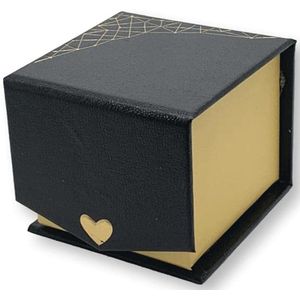Luxe kunstleren ringdoos voor trouwdag en verloving - elegante geschenkdoos voor sieraden