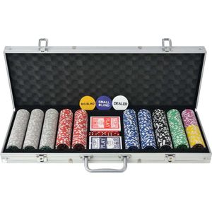 vidaXL Pokerset met 500 chips aluminium