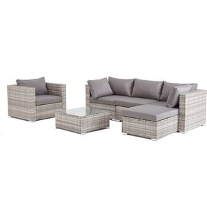 Concept-U - 6 -Seater Garden Garden Salon in grijze hars PEANA