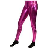 Metallic legging roze