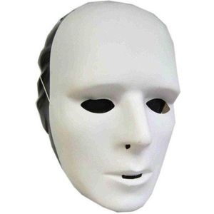Set van 4x stuks grimeer maskers wit - Om zelf te beschilderen - gezichtsmaskers - Voor kinderen en volwassenen