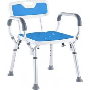 ApexArte® Douchekruk Inklapbaar - Douchestoel - Wit met Blauw