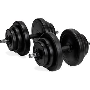 VirtuFit Verstelbare Dumbbellset - Halterset - Gewichten - 2 Vinyl Dumbbells van 14kg - 28 kg