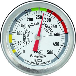 Analoge BBQ Grill Smoker thermometer voor het controleren van de kookkamertemperatuur Ø 52 x (H) 67 mm