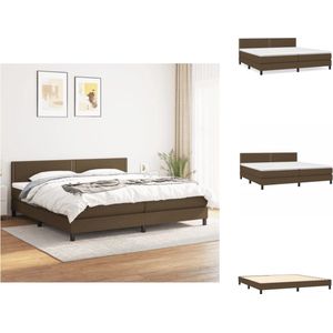 vidaXL Boxspringbed - Comfort - Bed - 203 x 200 x 78/88 cm - Donkerbruin - Stof (100% polyester) - Inclusief verstelbaar hoofdbord - pocketveringmatras - en huidvriendelijk topmatras - Bed