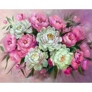 Diamond Painting op kader Peonies 30x40 cm