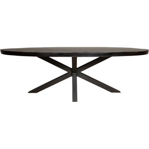 Eettafel Milan - Zwarte eettafel - Eetkamertafel ovaal 210 cm