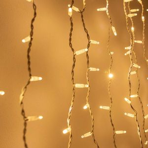 Lichtgordijn koppelbaar wit | 2 meter 300 LEDs | 2200K extra warm wit | rubber