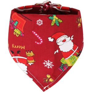 Kerst Sjaaltje met Kerstprint - Hond & Kat - Winter Halsband - Honden Das Rood - Kerstpakje voor Honden en Katten - Hondentrui - Kerstkostuum - Hondenkleding - Maat S