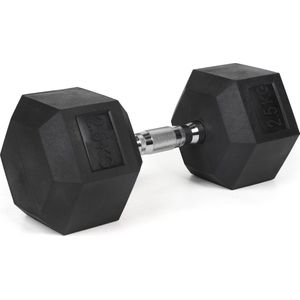 #DoYourFitness Dumbbell hexa / zeshoekige gewichten gemaakt van 100% ijzer met rubberen hoes - 2,5 kg