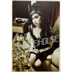 Amy Winehouse Reclamebord van metaal METALEN-WANDBORD - MUURPLAAT - VINTAGE - RETRO - HORECA- BORD-WANDDECORATIE -TEKSTBORD - DECORATIEBORD - RECLAMEPLAAT - WANDPLAAT - NOSTALGIE -CAFE- BAR -MANCAVE- KROEG- MAN CAVE