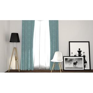 Larson - Luxe Geweven Blackout Gordijn - Ringen - Mint-turquoise - 300 x 250 cm - Verduisterend & kant en klaar