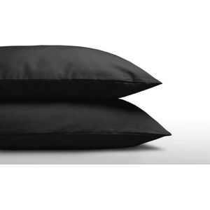 Zachte Katoenen Kussenslopen Zwarts-s 60x70s-s2 Stukss-sStrijkvrij En Comfortabel