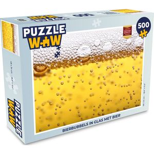 Puzzel Bierbubbels in glas met bier - Legpuzzel - Puzzel 500 stukjes