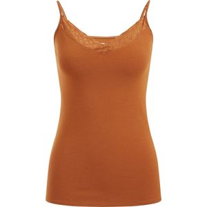 WE Fashion Dames singlet met kant - Maat L