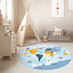 Kinderkamer Vloerkleed Rond Tapijt|Educatieve kindertapijten|Antislip Kindervloerkleed|Kinderen Tapijt Decor|Speelkleed|Kleurrijk kindervloerkleed|Bouwzone