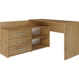 Maxy Shop Hoekbureau met Lades eiken- Bureau-Opbergruimte-Computerbureau-Lades
