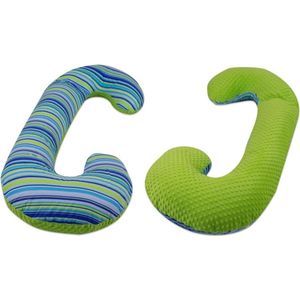 Body pillow - 240 cm - minky dot en streepjes - groen