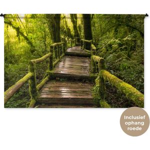 Wandkleed Jungle - Mooi regenwoud en jungle Wandkleed katoen 180x120 cm - Wandtapijt met foto XXL / Groot formaat!