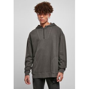 Heren - Mannen - Menswear - Hoody - Modern - Dikke kwaliteit - Streetwear - Urban - Casual - Overdyed Camp - Zipper Hoodie blackbird