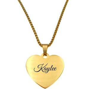 Ketting - Hart - Met Naam - Kaylee - Goud