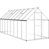 vidaXL Tuinkas met basisframe - 445x169x195 cm - Aluminium Tuinkas - Tuinhuisje - Serres - Aluminium Greenhouse - Plastic Greenhouse