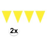 2x Mini vlaggenlijn / slinger - geel - 300 cm