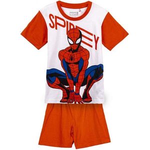 Spiderman Marvel - Short Pyjama - Wit rood - 100% Katoen - in geschenkendoos. Maat 98 cm / 3 jaar.