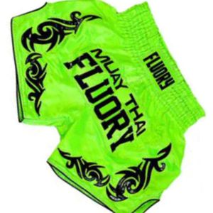 Fluory Muay Thai Kickboks Broek Neon Green MTSF73 maat XXL