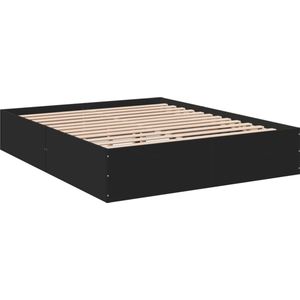 vidaXL-Bedframe-bewerkt-hout-zwart-150x200-cm