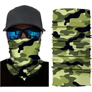 Jumada's Gezichtsmasker Nekwarmer Camouflage Groen - Masker - Joker - Rellen masker - Motormasker - Skimasker - Motorsjaal - Halloween face shield spatmasker gezichtscherm | Motormasker