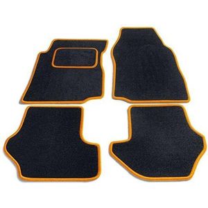 Bavepa Complete Premium Velours Automatten Zwart Met Oranje Rand Volkswagen Golf IV cabrio 1998-2002