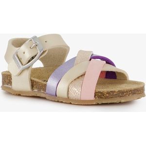 Braqeez leren meisjes bio sandalen pastelkleuren - Beige - Maat 26